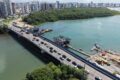 Avanço da obra da Ponte Godofredo Diniz provoca alteração no trânsito neste domingo, 18