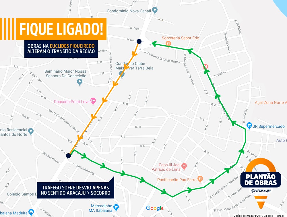 Obra mudará trânsito na avenida Euclides Figueiredo a partir de segunda - SMTT Aracaju