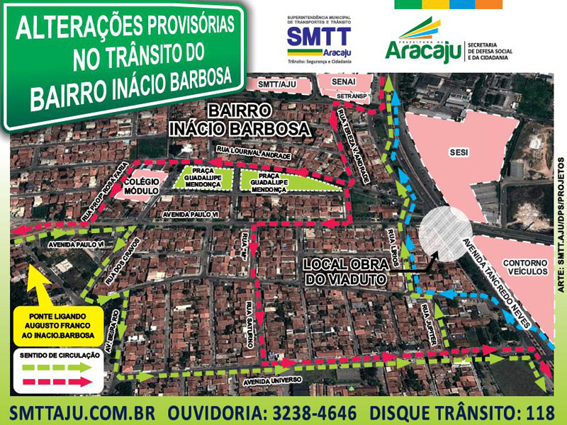 Alterações provisórias no trânsito do Inácio Barbosa - SMTT Aracaju