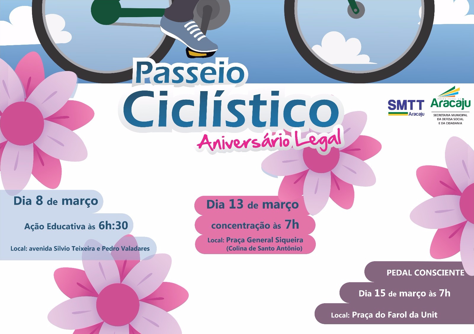 Equipe de Educação da SMTT realiza ações voltadas para o Dia da Mulher e Aniversário de Aracaju - SMTT Aracaju