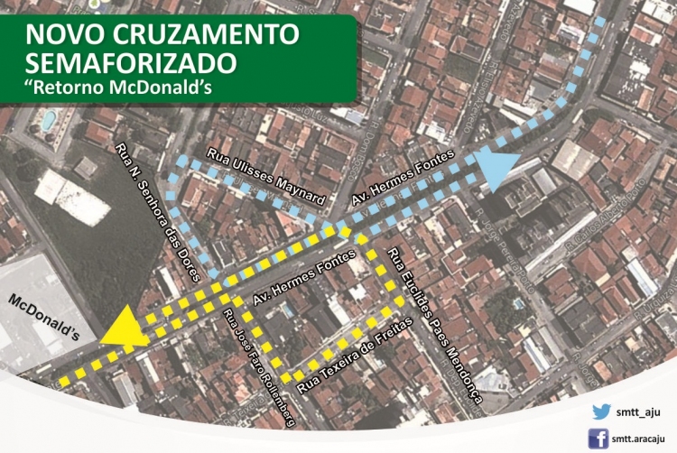 Retorno na Hermes Fontes será fechado - SMTT Aracaju