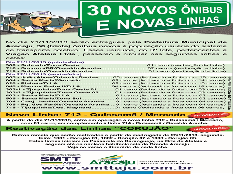PMA entrega mais 30 ônibus novos aos usuários do transporte público - SMTT Aracaju