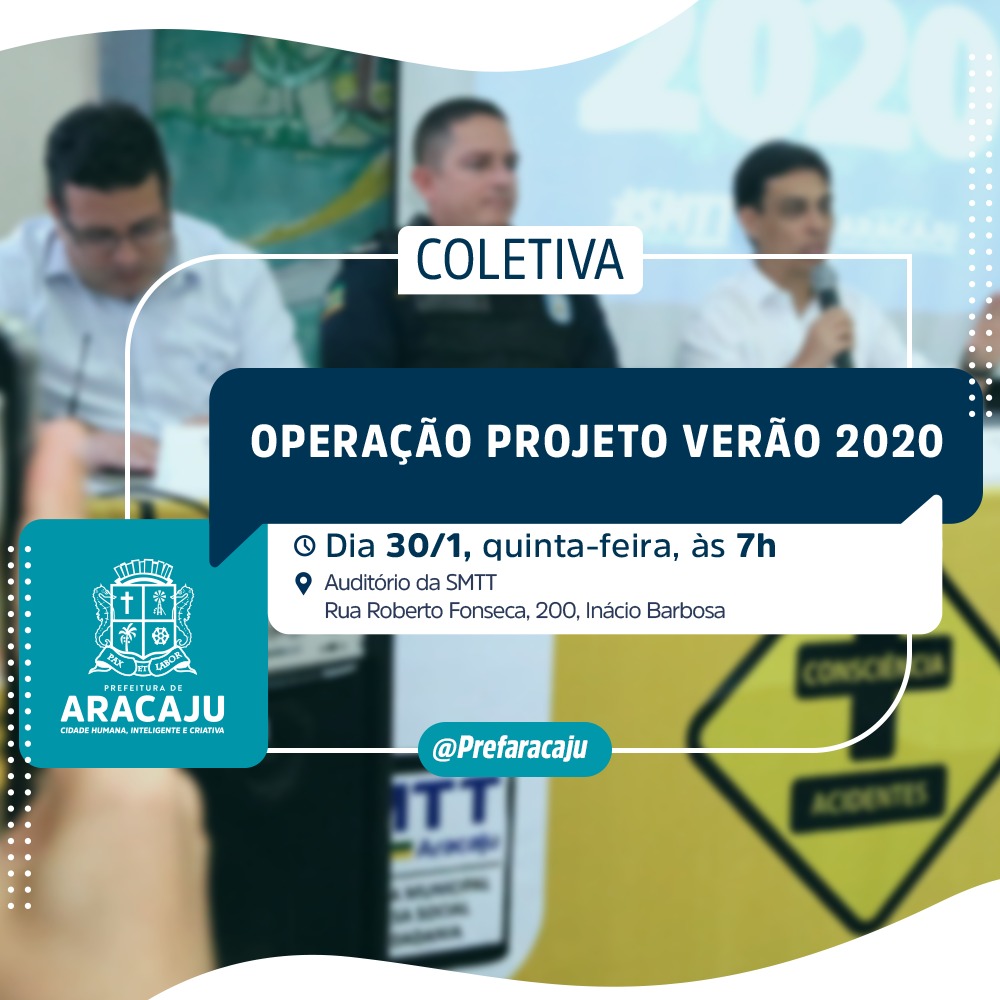 COLETIVA DE IMPRENSA: apresentação da operação Projeto Verão 2020 - SMTT Aracaju