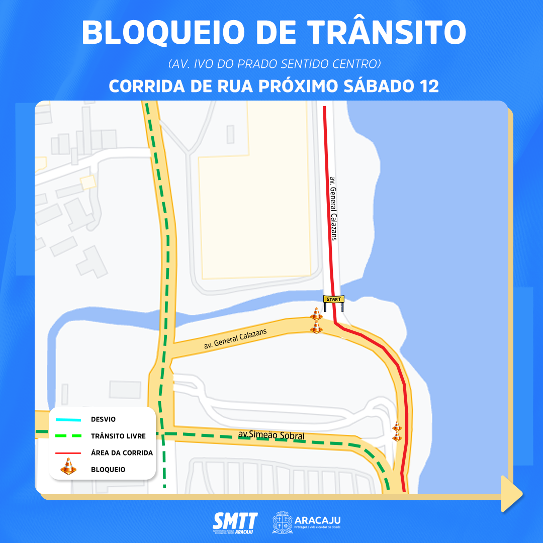 Corrida de rua: trânsito na avenida Beira Mar será interditado neste sábado, 12 - SMTT Aracaju