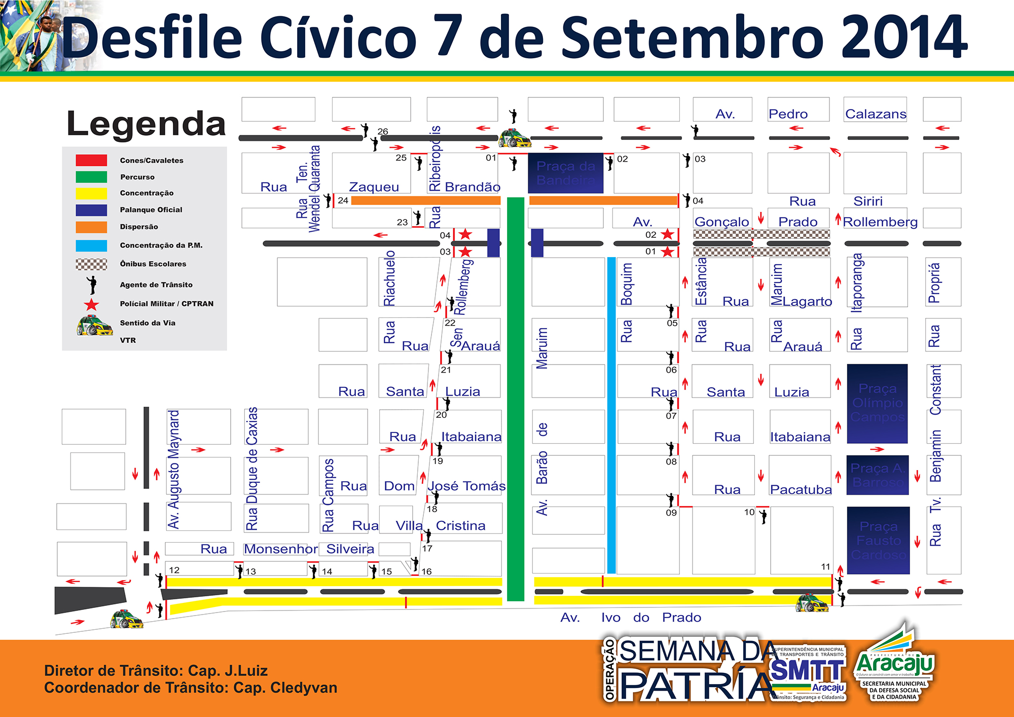 SMTT executa plano de operações para o desfile cívico na Barão de Maruim - SMTT Aracaju