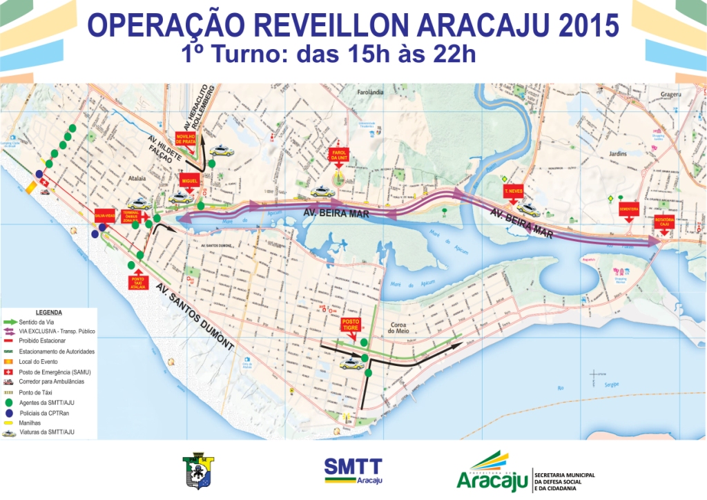 Réveillon 2015: Esquema de trânsito e transportes é montado pela SMTT para a festa da virada - SMTT Aracaju
