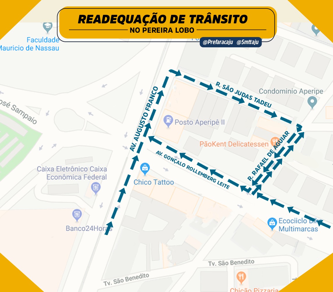 SMTT fará readequação de sentido na rua Rafael de Aguiar, no bairro Pereira Lobo - SMTT Aracaju